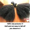 Weaves Afro Kinky Curly Human Hair Bundles Brazlian Tissage Humain Hair Natural Fluffy American African Weaving Cheveux Humain On Bulk