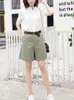 Kvinnors shorts sommarmode a-line hög midja smal med färgskärmar all-match casual chic femme chicly bottnar i s-xxl-storlekar