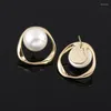 Stud Earrings Simple Mosquito Coil Ear Clip Round Beads Geometric Retro Wild Women