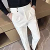 Männer Anzüge 2024 Frühling Sommer Casual Hosen Anzug Hose Slim Fit Arbeit Elastische Taille Jogging Hose Männlich Schwarz Grau plus Größe 29-36