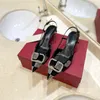 2024 Spring New Brand Women Slingback Sandaler pekade tå slip på tunna höga häl damer eleganta pumpar skor diamantklänning sandaler 4,5 cm/8 cm höga klackar med låda