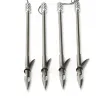 Outils 6 pièces 157mm triangulaire fléchettes de poisson d'eau profonde unilatérale feuille de saule fronde poisson flèche accessoires de poisson tête catapulte boîte de fléchettes