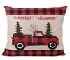 Decorações de Natal Fronha Capas Buffalo Xadrez Xtmas Árvore Red Truck Capa de Almofada JK2010XB6842571