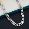 Wholesale Fine Jewelry 5A Cubic Zircon 14K Gold Plated Sterling Sier 2Rows Cz Iced Out Cuban Link Chain