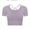 T-shirt à manches courtes pour femmes, haut d'été à nombril ouvert, avec coussin de poitrine, soutien-gorge, dos creux, sport de loisirs en plein air