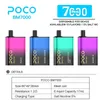 US warehouse POCO BM 7000 puffs electronic cigarette disposable vape rechargeable mesh coil with 17ml vaper pod In stock fast shipping randm ef box 15k 18k 12K