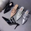 talons chaussures femme designer Sandales à talons hauts VT Sandal Robe Chaussures Bride à la cheville Goujons romains Noir Nude Strip Rivets Femmes Stiletto Block Talon