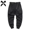 Pantalons pour hommes Tactique Cargo Hommes Hip Hop Fonctionnel Joggers Pantalon Taille Élastique Pantalon Streetwear Techwear Noir