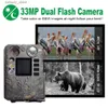 Caméras de chasse 33MP BG410-D double flash (infrarouge noir et LED blanche) 940nm caméra de jeu de chasse portable invisible caméra de suivi de sécurité vidéo 2.7K Q240321
