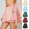 Skirts Women Summer 2024 Belt Pure Color Tall Waist Fashion Chiffon Satin Wrap Skirt A Chip Casual Vestidos WSL4611