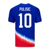 ファンプレーヤーUSAS Pulisic Soccer Jerseys 2024 2025 Copa America 24/25ホームアウェイキッズサッカーシャツ