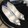 Pompalar 2022 Yeni Gümüş Siyah Kadın Gelin Düğün Ayakkabıları Sahte İpek Saten Rhinestone Kristal Sığ Pompalar Stiletto Yüksek Topuk
