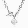 Herzförmiger Anhänger Tiffanybead Halskette Herz elegant personalisierte Designstil, aus Edelstahl gefertigt