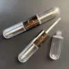 6 ml dubbele uiteinde transparante lipglosscontainers buizen ronde doorzichtige cosmetische buis tweekoppige platte kop lipglazuurfles