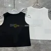 T-shirt tricoté pour femmes, Badge en métal, débardeur, strass brillant, gilet de Sport, t-shirts élastiques sans manches