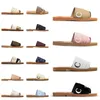 Sandalias de diseñador para mujer Cloe Mules Diapositivas planas Tostado claro beige blanco negro encaje rosa Letras Tela zapatillas de lona para mujer zapatos de verano al aire libre