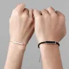 Pulsera De Pareja Original Dedicada, Un Par De Hombres Y Mujeres Pulsera De Pareja Tejida Con Pegamento Blanco Y Negro