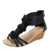 Sandálias de salto poe na moda chinelos de verão senhoras sola grossa sapatos romanos sandália saltos fenty slides 240228