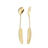 Forks Making Meals More Enjoyable To Use Ice Cream Spoon Stainless Steel Material Hanami 304 Feather Aging