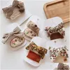 Hair Accessories 2Pcs Korean Japan Basic Bow Pin Coffee Color Fabric Embroidery Clips For Children Headwear Girls Kids Drop Delivery B Othor