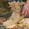 Sapatos de fitness rendas até botas táticas para homem e mulher caminhadas dos homens militar do exército masculino deserto combate tornozelo barcos trabalho segurança