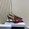 Sapatos de vestido Slingbacks para mulheres tamanho 34-42 primavera verão natural criança camurça bombas estreita faixa de salto alto designer zapatillas