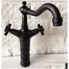 Kitchen Faucets Black Oil Rubbed Brass Single Hole Deck Mount Swivel Spout Taps Bathroom Sink And Cold Water Faucet Mixer Tap Dnf347 D Dhuon