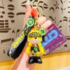 Cartoon Cool Cyberpunk Bear Keychain Creative Freedom Punk Bear Animal Keyring for Women Men Bag Car Pendant Key Chain