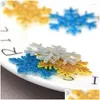 Décorations de Noël 20pcs Glitter Snowflake Arbre Pendentif Décoration Ornements Faux Patchs DIY Année Guirlandes Accueil Artisanat Drop Delive OTNWF