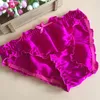 Mutandine da donna Fiocco di seta Intimo senza cuciture da donna femminile Comodi slip in raso traspiranti Pantaloni taglie forti con volant sexy in puro colore