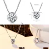 Pendant Necklaces European Style Sexy Shiny Zircon S925 Sier Necklace Fashion Charming Women Box Chain Luxury Jewelry Accessories Dr Dh3Yz