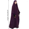 Roupas étnicas Mulheres Muçulmanas Vestido de Oração de Uma Peça Capa Completa Com Capuz Islâmico Eid Jilbab Overhead Abaya Kaftan com Hijab Dubai Ramadan Longo
