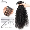 Extensions Vague d'eau 6D Extensions de cheveux cheveux humains 16 "20" 24 "naturel vierge cheveux humains bouclés Micro boucle anneau cheveux pour tête complète