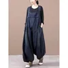 Oversized Denim Jumpsuits voor Vrouwen Koreaanse stijl Playsuit Wijde Pijpen Broek Losse Broek Overalls voor Vrouwen Kleding 240314