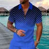 Polos męski moda 2024 Summer Polo Clothing Streetwear Casual Men Men Print Shirt krótkie topy