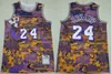 Retro Basketbol 24 Bryant Jersey Man Vintage Team Sarı Siyah Beyaz Mor Kırmızı Mavi Bej hepsi Spor Hayranları için Dikişli Nefes Alabilir Gerileme Gömlek Atletik Giyim