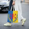 ショッピングバッグかわいいプリントKabyle Amazigh Flag Tote Bag Washable Canvas Shopper Shoulder Berber Proud Handbag