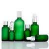 Groothandel lege glazen parfumflesjes mat groene hervulbare fles etherische olie druppelaar parfumflesje