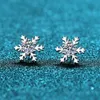 2023 Snöflakestudörhängen 925 Sterling Silver Luxury 0.1-2CT VVS Lab Diamond Earring Jewelry Womens Fashion