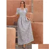 الملابس العرقية Kaftan دبي تركيا النساء المسلمات Maxi فستان الأنيقة مربعة الرقبة في المساء الفساتين