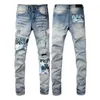 Jeans da uomo Pantaloni spezzati alla moda Jeans a gamba dritta High Street Uomo Donna Pantaloni elastici Abbigliamento