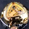 Wristwatches Men's Fashionable Automatic Mechanical Watch With Hollow Triangular Dial