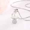 Naszyjniki wiszące koreański anioł mody inkrustowany z cyrkonem Pearl Naszyjnik Charm Women Baby Chain Girl Party Biżuteria