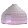 Utsökt 10 md (33ft) med fläktvit uppblåsbar kupol igloo tält med LED -ljus lyxig lufthus för rättvis evenemangsreklam