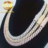 Najlepsza cena dla sprzedawcy 10 mm lodowe miserek Sterling Sier Cong Zestaw VVS Diamond Moissanite Miami Cuban Link Chain