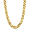 Anpassade män och kvinnor Hip Hop Real 16 18 22 24 tums Sier 9K 10K 14K Plain Gold Yellow White Miami Cuban Link Chain