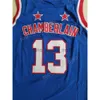 Harlem Globetrotters 13 Wilt Chamberlain Movie basketbalshirts Goedkope verkoop Teamkleur Blauw Alle gestikte Chamberlain-uniformen Hoge kwaliteit