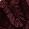 Middeleeuwse Gothic Kleding Mannen Renassiance Vintage Velours Lace Up Shirt Halloween Cosplay Kostuum Mittelalter Camisa Hombre 240219