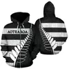 Herrtröjor 3D tryckt Zeeland Aotearoa Silver Fern Hoodie Y2K Flagg i tröjor för män Pullover Women kläder