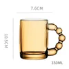 Mugs 350ml Clear Glass Water Cup With Handle Drinkware Large Capacity Novelty